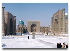  Узбекистан: общая информация, фото: Панорама зимнего Регистана